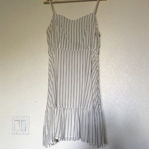 ✨Old Navy L blue and white striped nautical skater dress